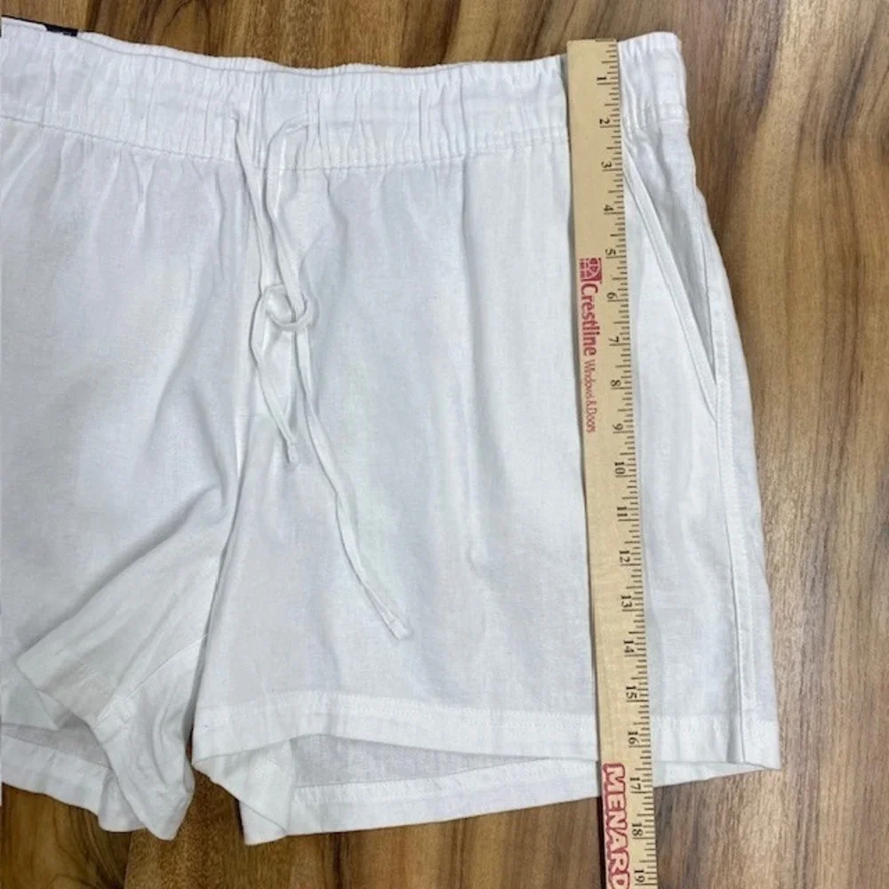 GAP Linen Pull On Shorts‎ Womens XL White Casual Summer Beach Drawstring